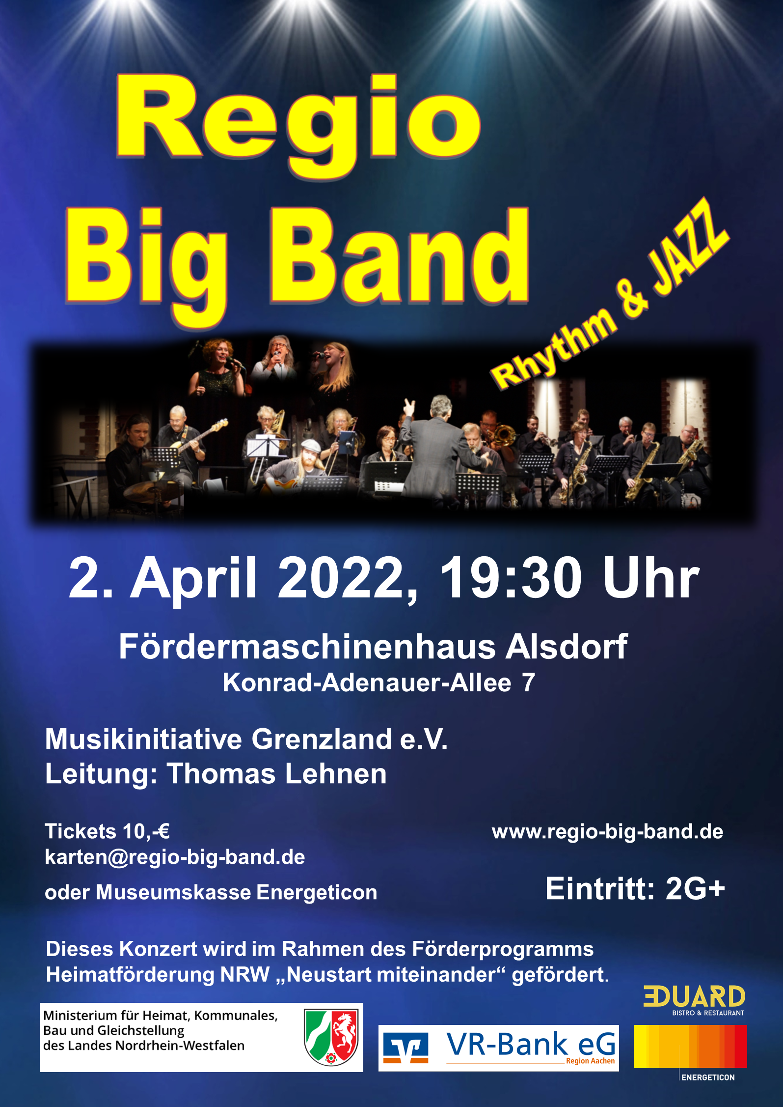 Konzertplakat für den 02.04.2022 in Alsdorf